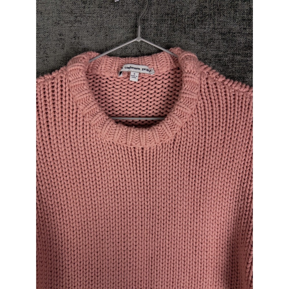 The Cashmere Project Chunky Sweater Womens S Coral Pullover Cableknit Wool Blend